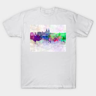 Burgos skyline in watercolor background T-Shirt